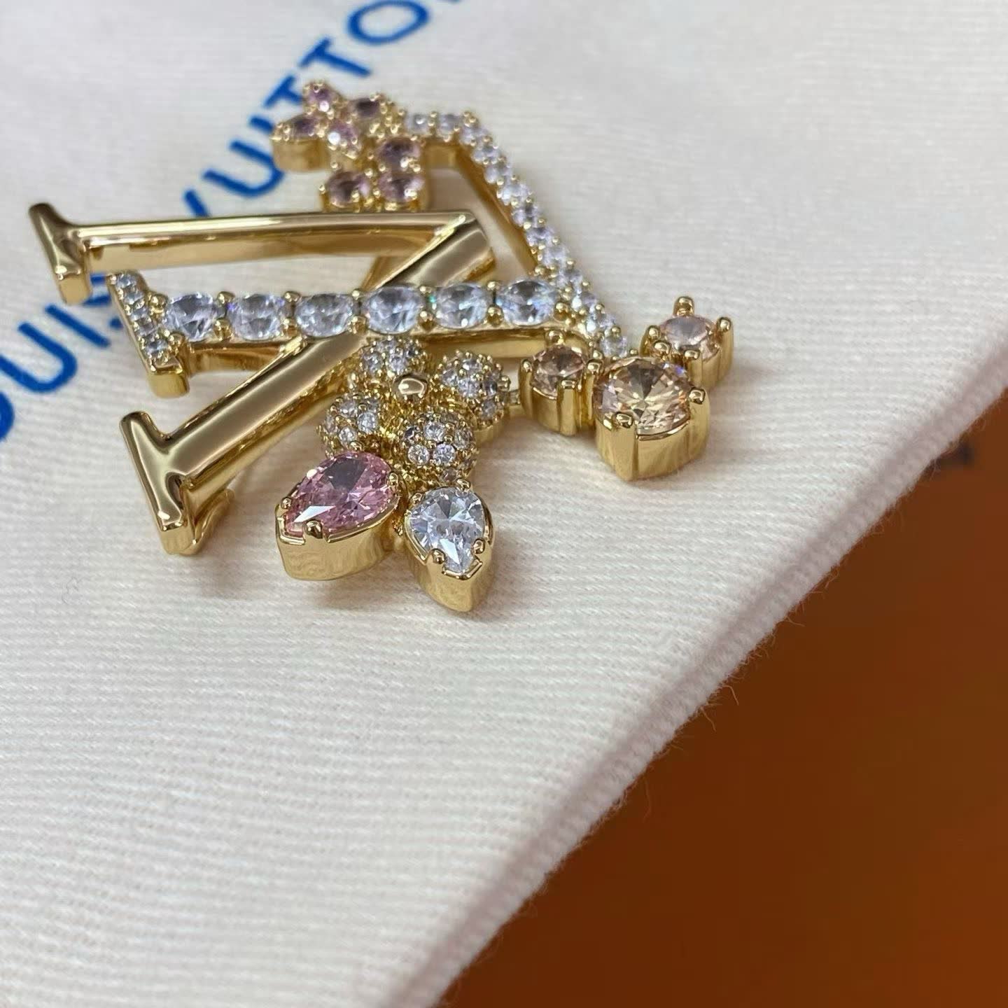 Louis Vuitton LV Logo Brooch